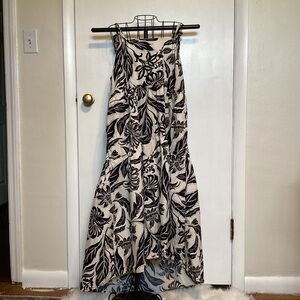 Who What Wear batik floral birch cream/black high-low sundress sz X-Large